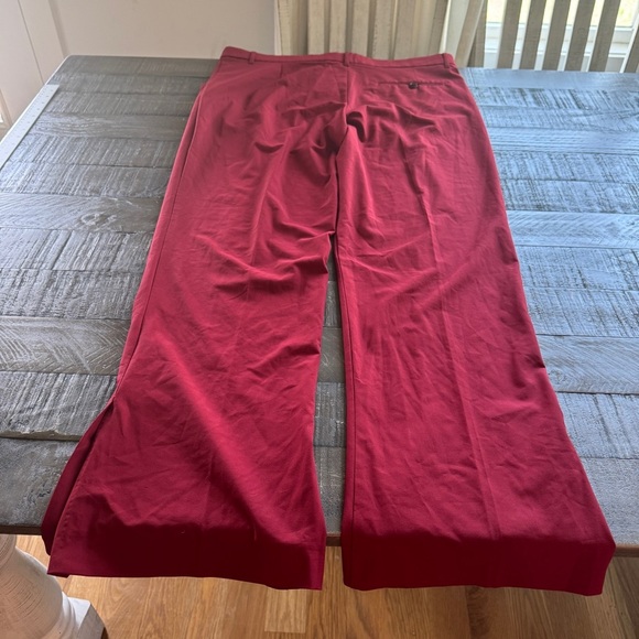 Zara High Waisted Straight Leg Side Slits Dress Pant NWT Size XXL Red Burgundy - Picture 12 of 15